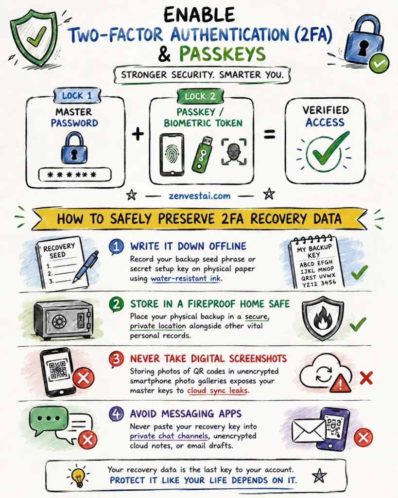 Enable 2FA and Passkeys Securely