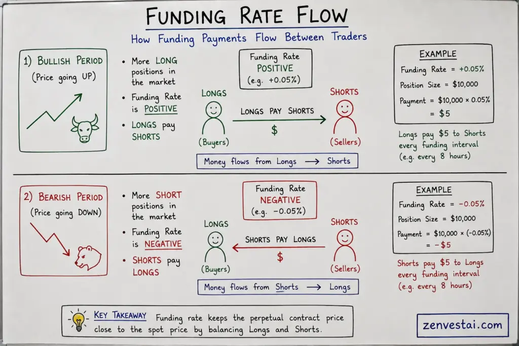 Funding Rate Flow Whiteboard Infographic