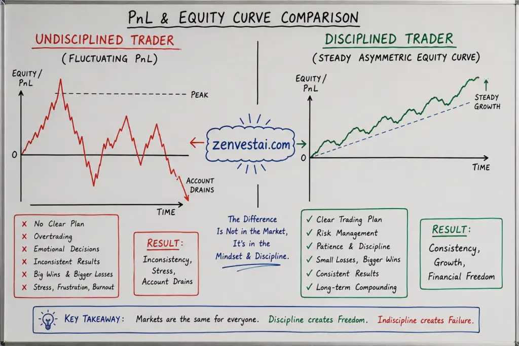 Undisciplined vs Disciplined Trader Charts