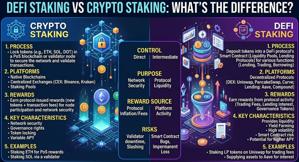 DeFi Staking vs Crypto Staking What’s the Difference