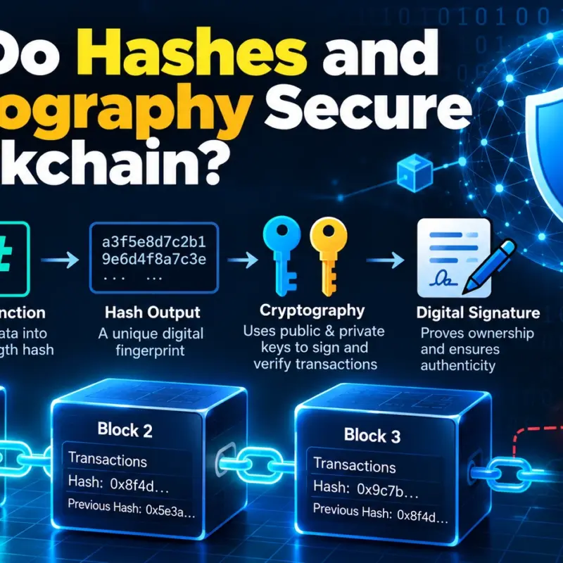 How Do Hashes and Cryptography Secure a Blockchain?