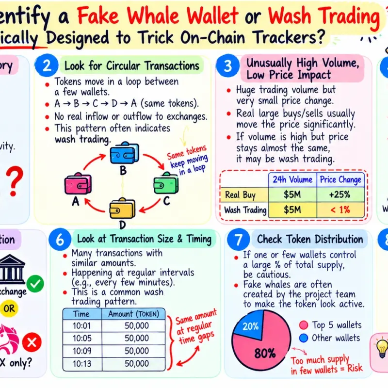 How do I identify a fake whale wallet or wash trading specifically designed to trick on-chain trackers?