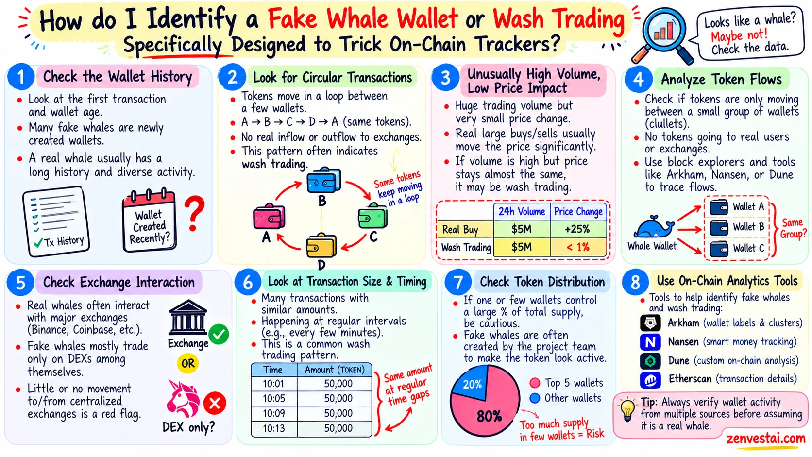 Read more about the article How do I identify a fake whale wallet or wash trading specifically designed to trick on-chain trackers?