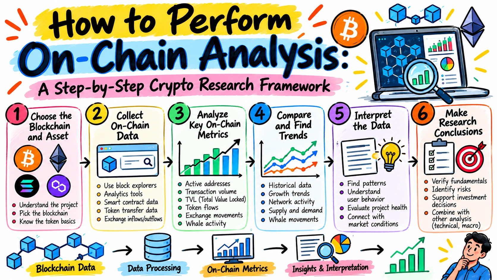 Read more about the article How to Perform On-Chain Analysis: A Step-by-Step Crypto Research Framework
