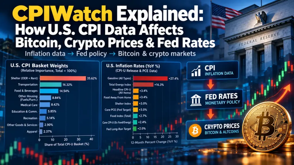 CPIWatch Explained: How U.S. CPI Data Affects Bitcoin, Crypto Prices & Fed Rates