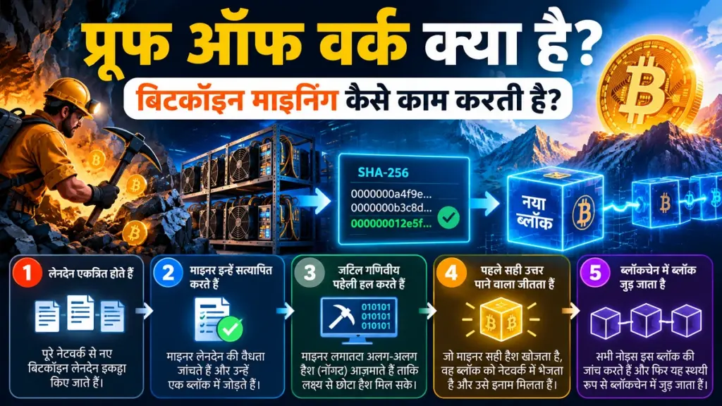 प्रूफ ऑफ वर्क क्या है बिटकॉइन माइनिंग कैसे काम करती है